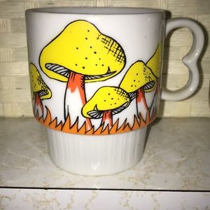 SOLD Vintage Orange & Yellow Mushroom Coffee